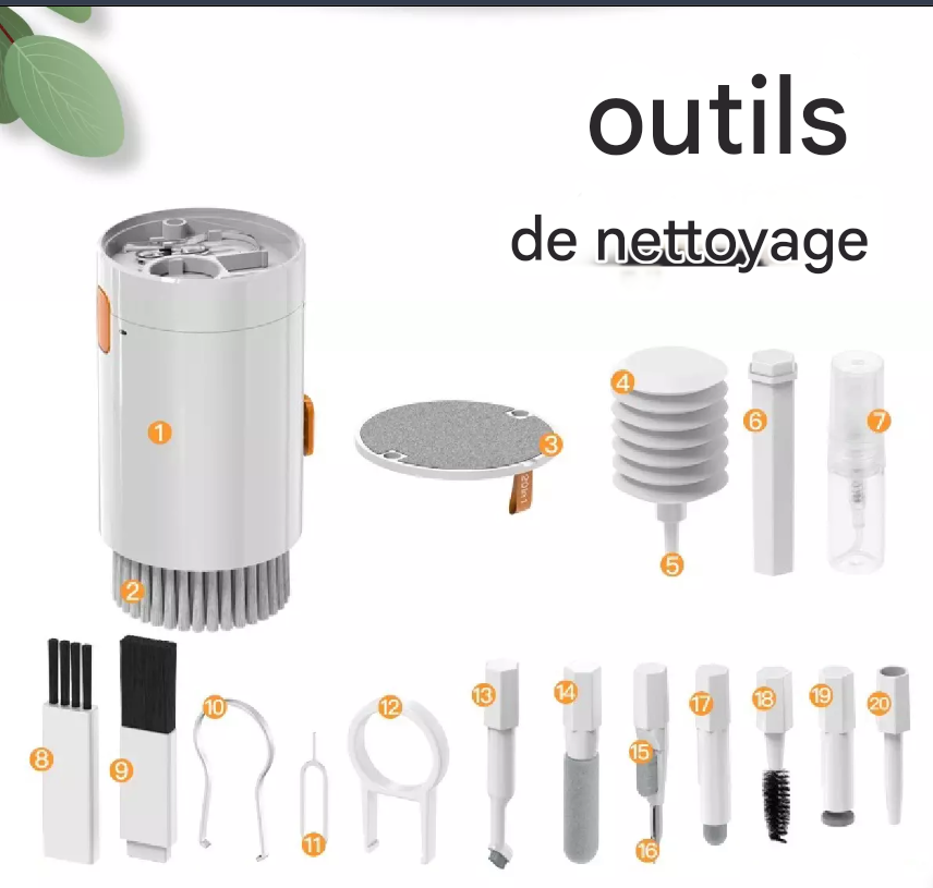 Kit de Nettoyage 20 en 1 – Prenez Soin de Vos Appareils en Toute Simplicité ! ✨📱