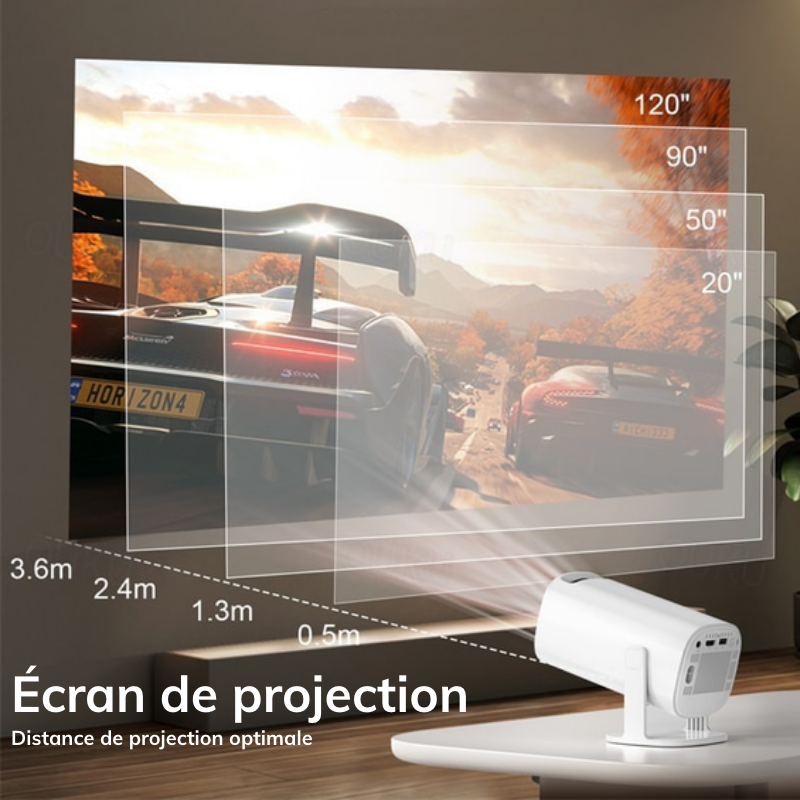 Projecteur 4K + 2 manettes (Smart TV Intégrée + Android + Console 25 000 Jeux vidéo)