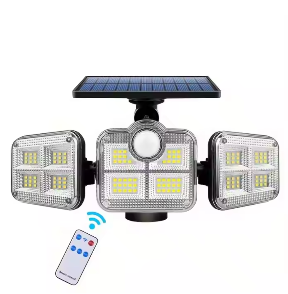 đ Ăclairage ExtĂ©rieur Solaire Ă 3 TĂȘtes Orientables â 122 LED Ultra Puissantes, đ§ïž Ătanche đïž, 3 Modess