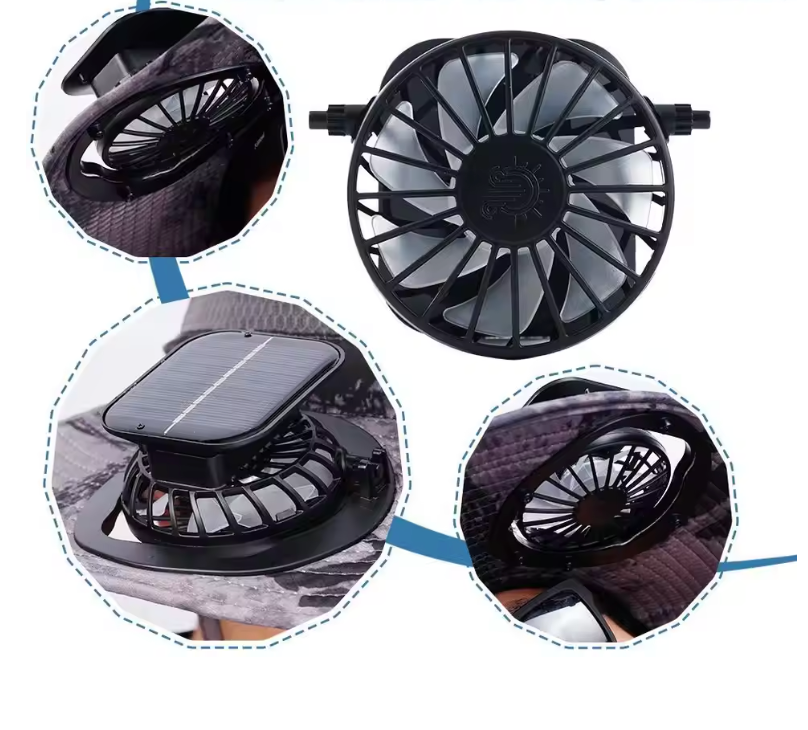 🌞🔋 Chapeau Solaire à Large Bord – Double Ventilateur Rechargeable & Protection UV 60cm