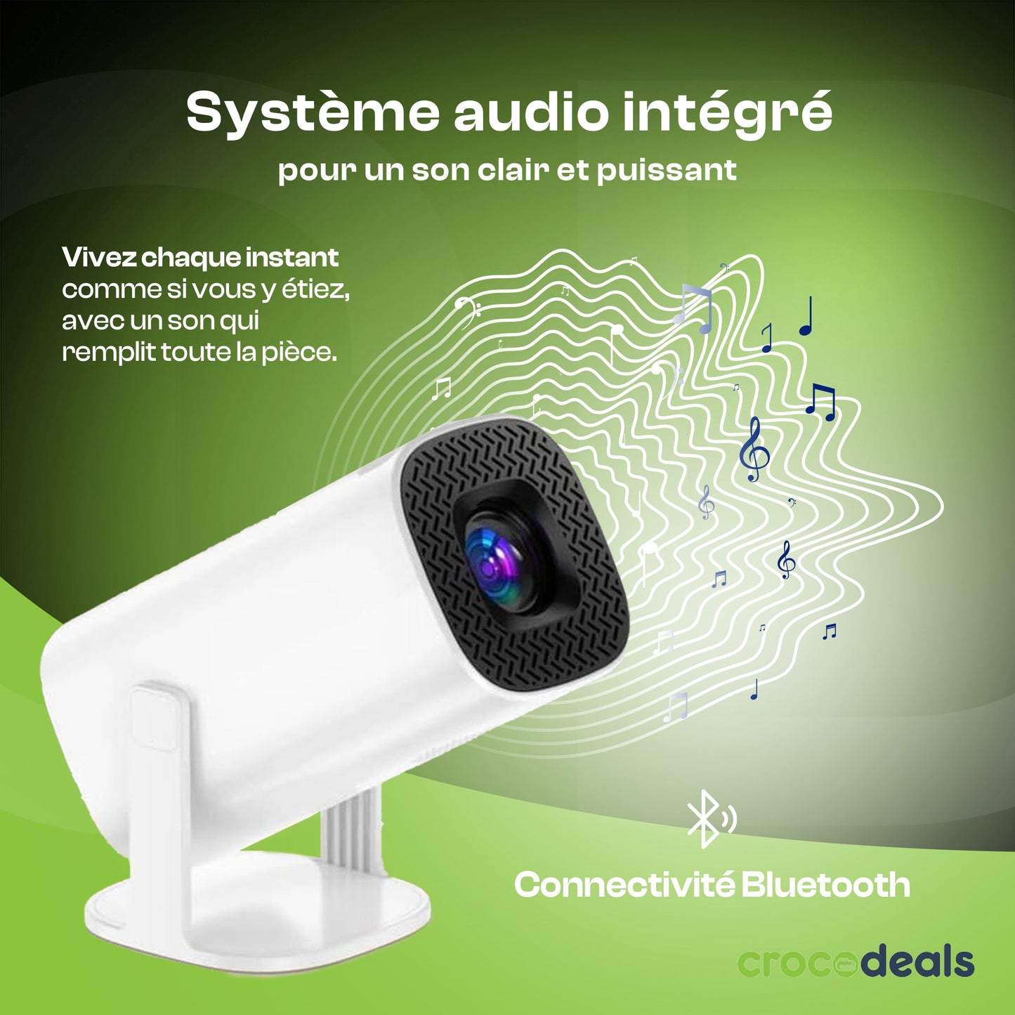 Projecteur 4K + 2 manettes (Smart TV Intégrée + Android + Console 25 000 Jeux vidéo)