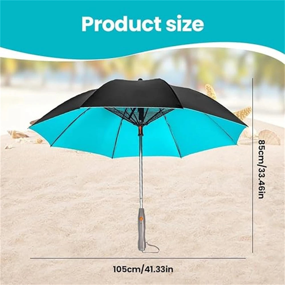 Parasol Rechargeable avec Ventilateur et Brumisation Rafraîchissante