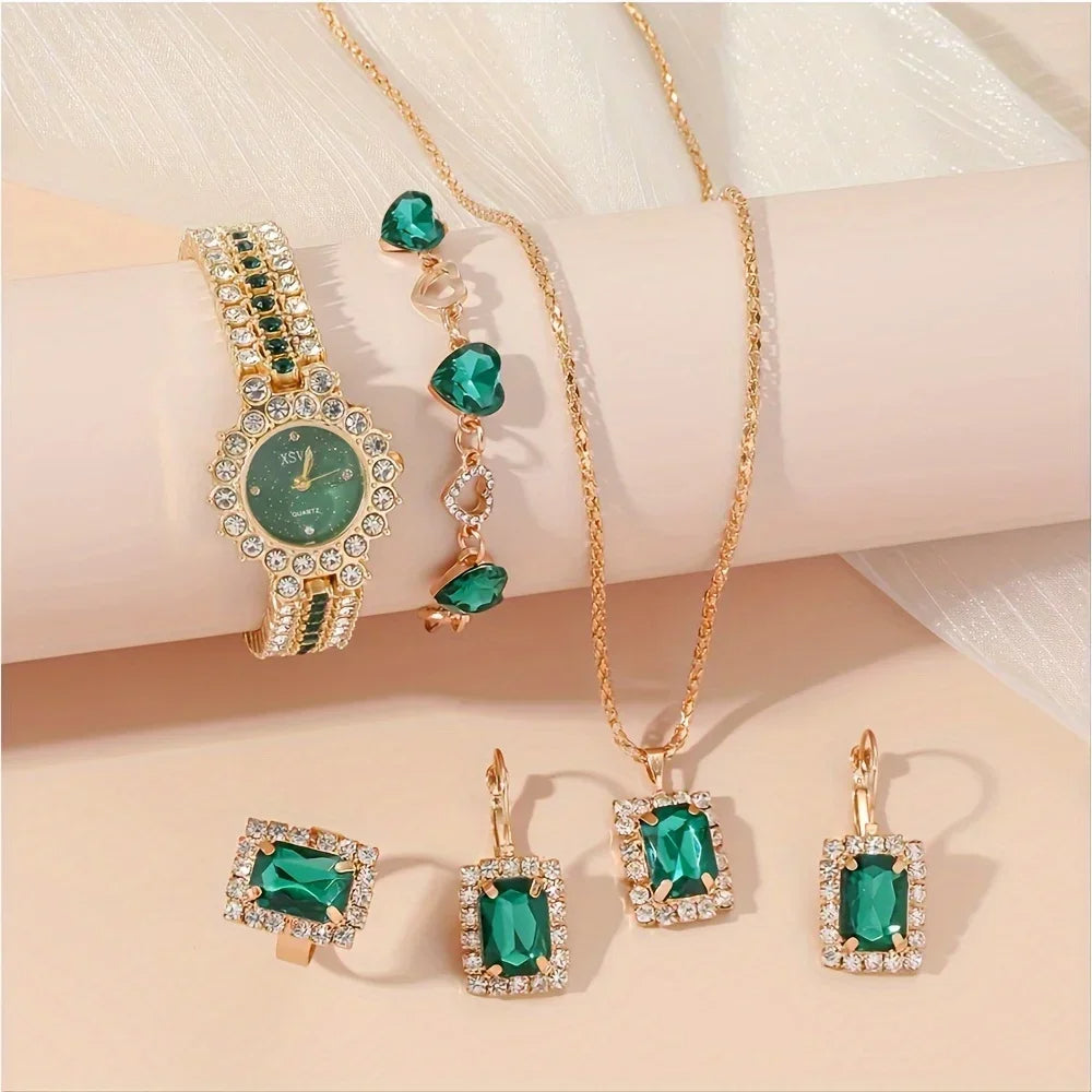 Coffret Montre & Bijoux "Émeraude Royale" – Élégance et Raffinement Inégalés!
