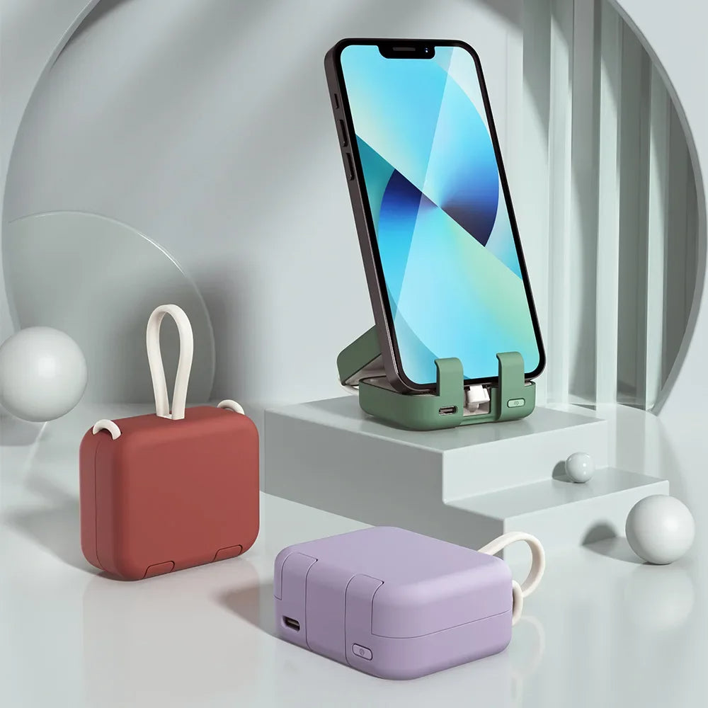 Power Bank 3-en-1 : Compact, Puissant et Parfait pour Tous Vos Déplacements ⚡🔋✨ avec 2 Cables Inclus pour iPhone et Type C