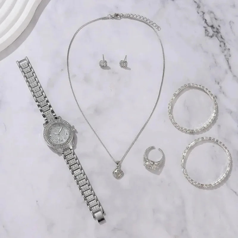 Coffret Montre & Bijoux "Brillance Éternelle" – Élégance et Luxe Intemporel