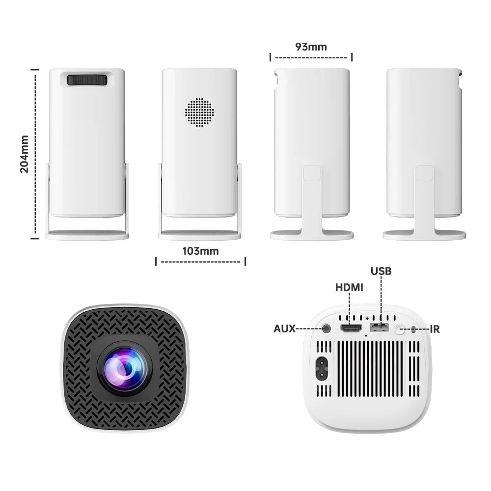 Projecteur 4K + 2 manettes (Smart TV Intégrée + Android + Console 25 000 Jeux vidéo)