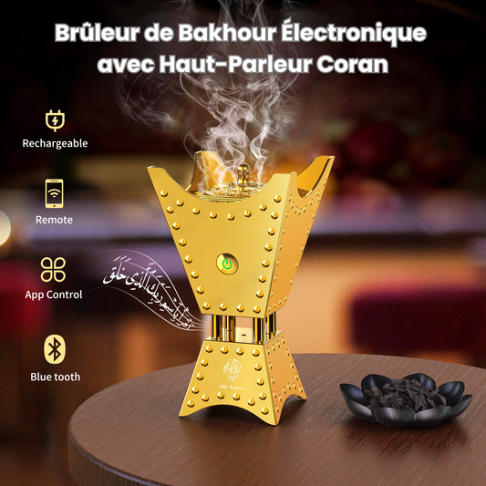 Brûleur de Bakhour Électronique avec Haut-Parleur Coran