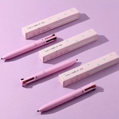 💄 Stylo de Maquillage 4-en-1 – Eyeliner, Sourcils, Lèvres & Highlighter | Tout-en-Un Compact et Élégant