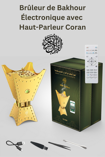 Brûleur de Bakhour Électronique avec Haut-Parleur Coran – Offre Ramadan Disponible à Conakry !