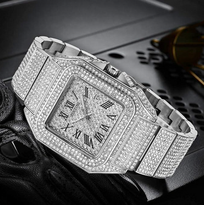 Montre Élite Sertie de Pierres éclatantes Pour Homme