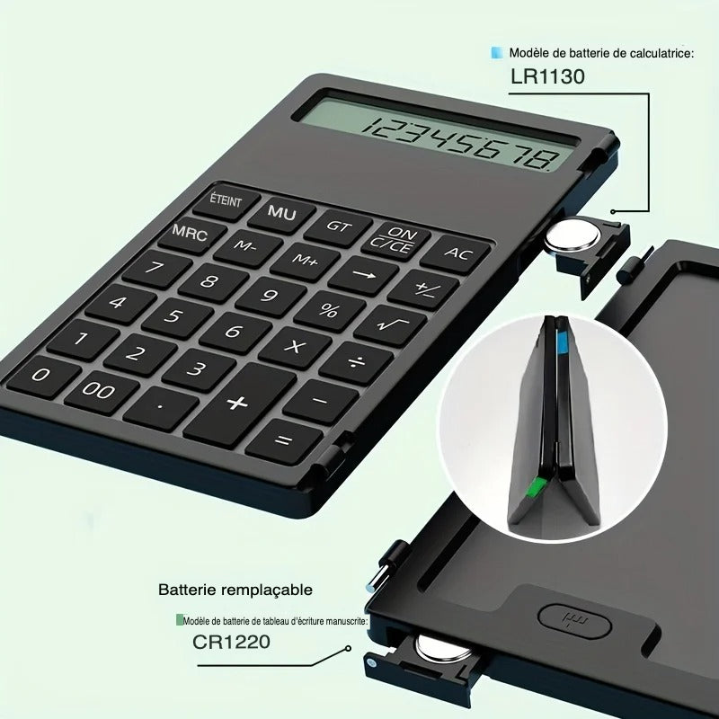 Calculatrice avec Tablette d'Écriture – Calculez, Notez, Effacez en Un Geste !