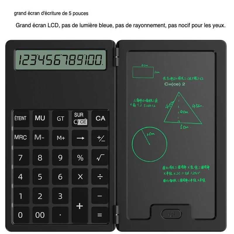 Calculatrice avec Tablette d'Écriture – Calculez, Notez, Effacez en Un Geste !