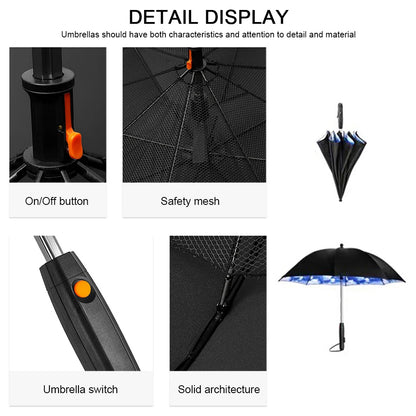 Parasol Rechargeable avec Ventilateur et Brumisation Rafraîchissante