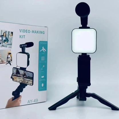 📸 Kit Vlogging Complet avec Micro, Lumière LED & Trépied – Idéal Créateurs & TikTok Lives