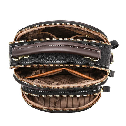 Sac Classique Multi-Compartiments à Bandoulière Large et Ajustable en Cuir PU – Noir 🖤✨