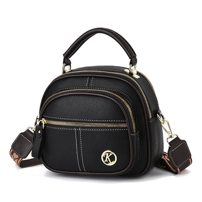 Sac Classique Multi-Compartiments à Bandoulière Large et Ajustable en Cuir PU – Noir 🖤✨