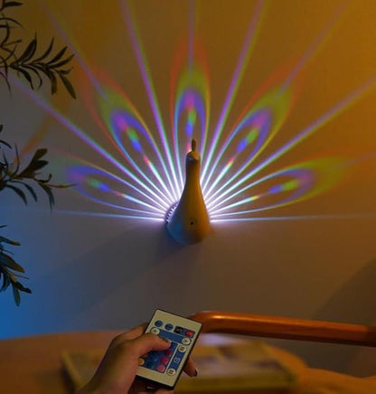 PeacockGlow – Lampe LED Paon Lumineuse et Envoûtante