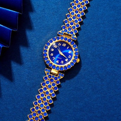 Ensemble Royal Bleu Doré & Bijoux de Luxe pour Femme – Élégance et Raffinement Inégalés
